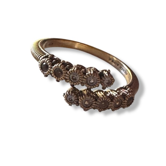 Judith Ripka 14K Gold & Diamond Gemstone bypass ring signed stamped - Picture 1 of 10